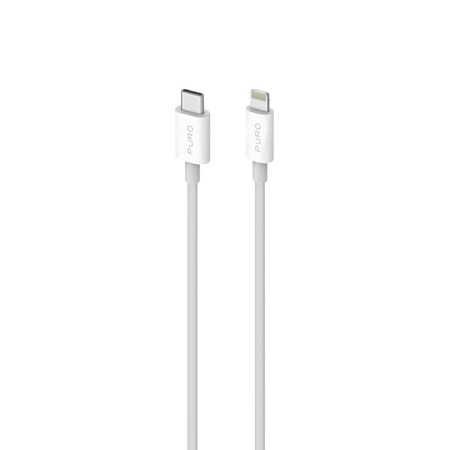 Puro Plain - Propojovací kabel USB-C na Lightning MFi 2 m (bílý)