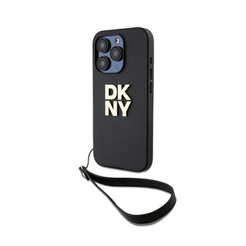 DKNY Wrist Strap Stock Logo - pouzdro pro iPhone 15 Pro (černé)