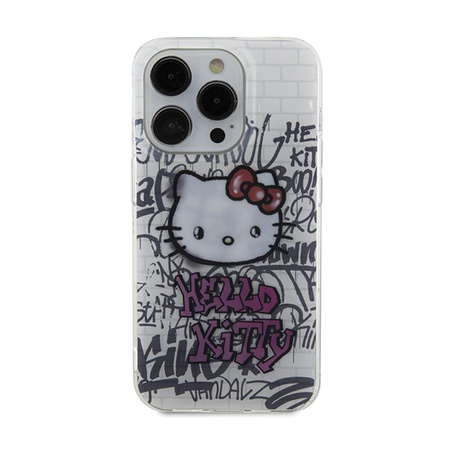 Hello Kitty IML Kitty On Bricks Graffiti - pouzdro pro iPhone 15 Pro Max (bílé)