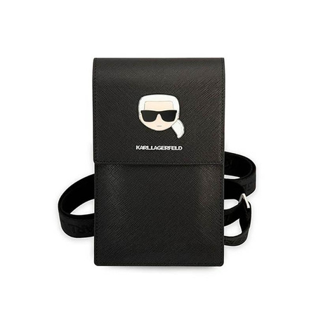 Karl Lagerfeld Metal Karl Head Wallet Phone Bad - Tasche für Smartfone und Zubehör (Schwarz)