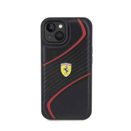 Ferrari Twist Metal Logo - iPhone 15 Case (black)