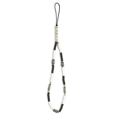 Guess Phone Strap Heishi Beads – Zawieszka do telefonu (Black/White)