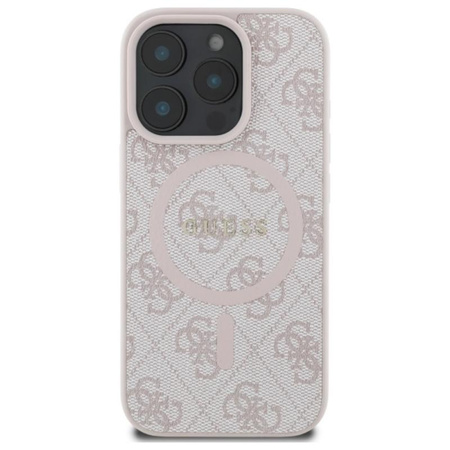 Guess 4G Ring Classic Logo MagSafe - Coque pour iPhone 16 Pro Max (rose)