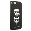 Karl Lagerfeld Saffiano Karl & Choupette Heads - Hülle für iPhone 8 Plus / 7 Plus (Schwarz)