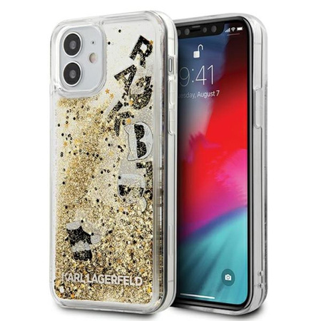 Karl Lagerfeld Glitter Liquid Floating Charms - iPhone 12 mini Case (Gold Floating Charms)