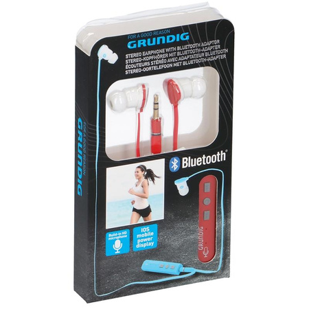 Grundig - In-ear headphones with Bluetooth adapter (red)