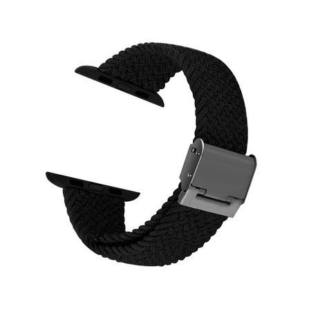 Crong Wave Band - Pletený řemínek pro Apple Watch 38/40/41/42 mm (grafitová)