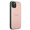 Guess Croco Stamp Lines - étui pour iPhone 13 mini (rose)