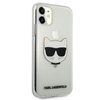 Karl Lagerfeld Choupette Head Glitter - iPhone 11 tok (ezüst)