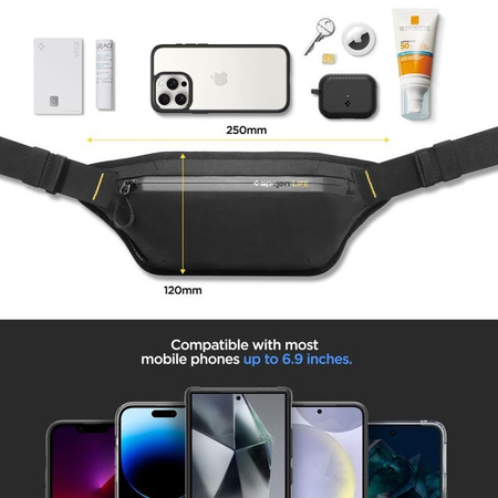 Spigen KD411 Waist Bag Klasden - Pochette pour téléphone portable / rein (Noir)