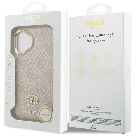 Guess 4G Strass Logo MagSafe - Hülle iPhone 17 Pro (Rosa)