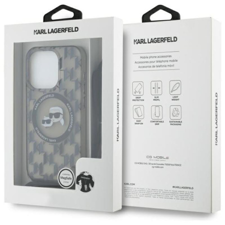 Karl Lagerfeld IML Crossbody Monogram Karl & Choupette Head MagSafe - pouzdro na iPhone 16 Pro (černé)
