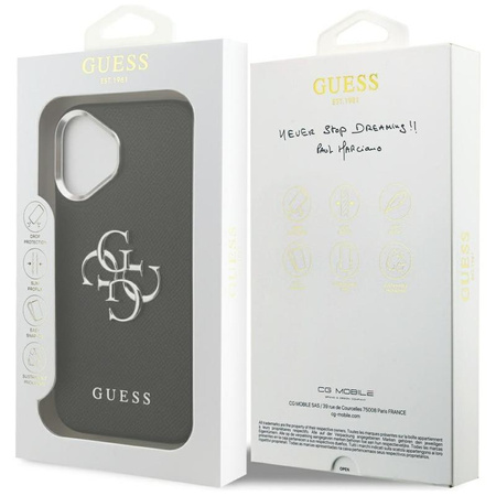 ETUI DO IPHONE 17 GUESS CZARNE ORYGINALNE SKÓRZANE ELEGANCKIE CASE