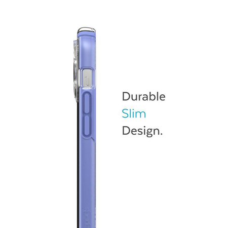Speck Presidio Perfect-Clear with Impact Geometry - iPhone 14 Pro Max Case with MICROBAN Coating (Clear / Grounded Purple)