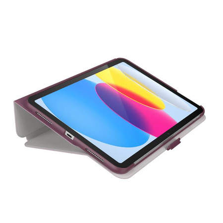 Speck Balance Folio - Étui pour iPad 10.9" (2022) avec MICROBAN avec aimant et support (Plumberry/Pourpre écrasé/Rose)
