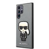Karl Lagerfeld Saffiano Ikonik Patch - Étui Samsung Galaxy S22 Ultra (argent)