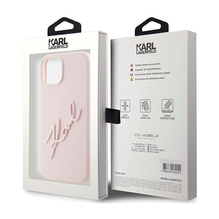 Karl Lagerfeld Silicone Karl Script - Coque iPhone 15 (rose)