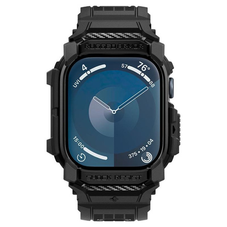 Spigen Rugged Armor Pro - Bracelet avec étui pour Apple Watch 10 46 mm (Noir mat)