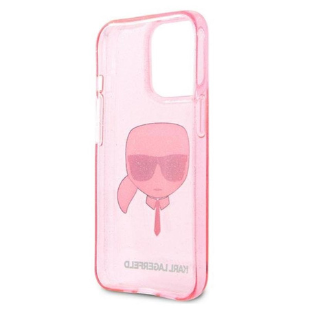 Karl Lagerfeld Karl's Head Glitter - iPhone 13 Pro Case (pink)