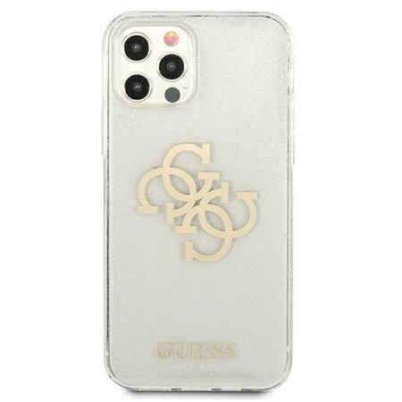 Guess Glitter 4G Big Logo - Etui iPhone 12 / iPhone 12 Pro (przezroczysty)