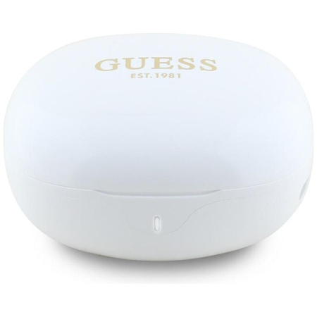 Guess Flat Classic Logo Electroplated - TWS Earbuds + Charging Case (white)