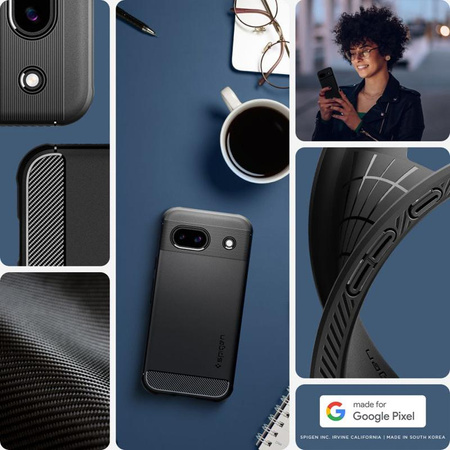 Spigen Rugged Armor - Etui do Google Pixel 8A (Czarny)