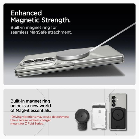 Spigen Airskin Mag MagSafe – Pouzdro pro Samsung Galaxy Z Fold 7 (Čiré/Bílé)