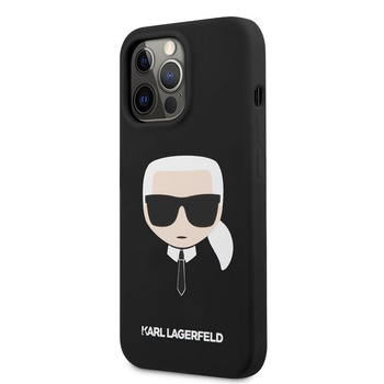 Karl Lagerfeld szilikon ikonikus Karl`s Head - iPhone 13 Pro Max tok (fekete)