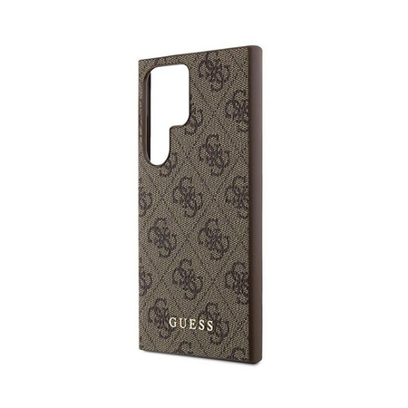 Guess 4G Metall Gold Logo - Samsung Galaxy S24 Ultra Tasche (braun)