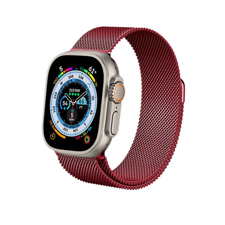 Crong Milano Steel - Řemínek z nerezové oceli pro Apple Watch 38/40/41/42 mm (červený)