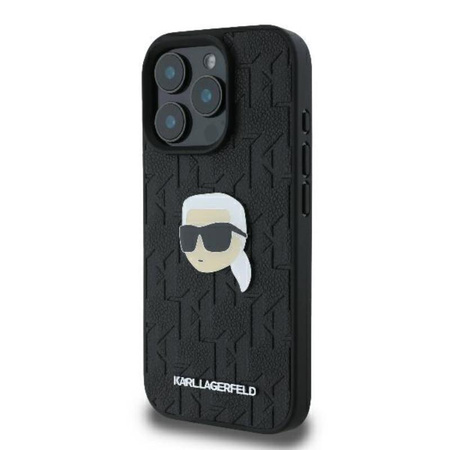 Karl Lagerfeld Monogram Karl Head Pin - iPhone 16 Pro tok (fekete)