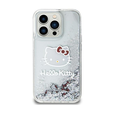 Hello Kitty Liquid Glitter Charms Kitty Head - pouzdro pro iPhone 11 (stříbrné)