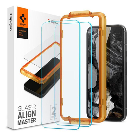 Spigen Alm üveg.TR 2-Pack - Edzett üveg a Google Pixel 8A készülékhez (átlátszó)