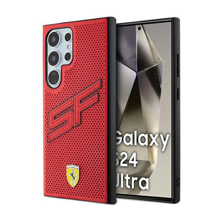 Ferrari Big SF perforált - Samsung Galaxy S24 Ultra tok (piros)