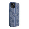 Guess 4G Étui MagSafe à rayures imprimées - iPhone 14 Plus (Bleu)