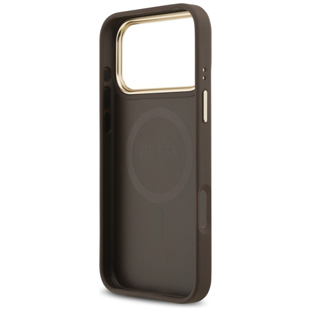 ETUI DO IPHONE 17 PRO MAX do MAGSAFE GUESS ORYGINALNE BRĄZOWE ELEGANCKIE