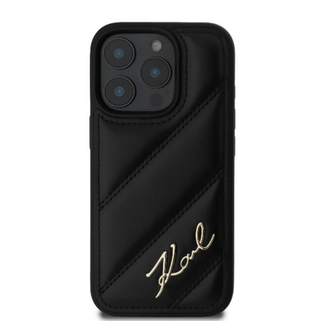 Karl Lagerfeld Quilted Signature - iPhone 16 Pro Max Tasche (schwarz)