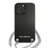 Karl Lagerfeld Étui en cuir texturé et chaîne - iPhone 13 Pro Case (noir)