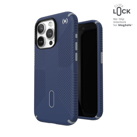 Speck Presidio2 Grip ClickLock & MagSafe - iPhone 15 Pro Case (Coastal Blue/Dust Grey)