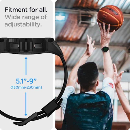 Spigen Rugged Armor Pro - Armband + Gehäuse für Samsung Galaxy Watch 4 / 5 44 mm (Graphit)