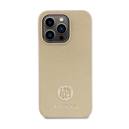 Guess 4G Strass Metal Logo - iPhone 15 Pro Max Case (Gold)