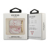 Guess Marble Strap - pouzdro pro Airpods 1/2 generace (růžové)