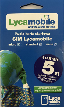 Lycamobile - Carte SIM de 5 £ à utiliser sur le compte
