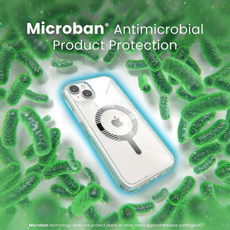 Speck Gemshell Grip + MagSafe - Hülle für iPhone 15 Plus / iPhone 14 Plus (Transparent / Chrom-Finish)