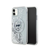 Karl Lagerfeld Liquid Glitter Choupette Head MagSafe - Etui iPhone 11 (przezroczysty)