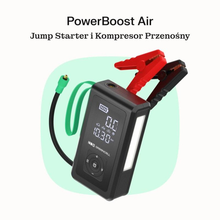 Green Cell - PowerBoost Air Car Jump Starter / Starter / Flashlight / Powerbank pour voiture avec compresseur 8000mAh 1000A