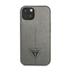 Guess Saffiano Triangle Logo Case - Hülle für iPhone 14 Plus (Silber)