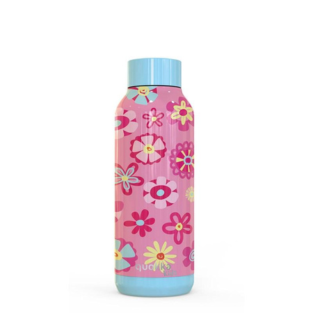 Quokka Solid Kids - Bouteille thermique en acier inoxydable 510 ml (Fleurs)