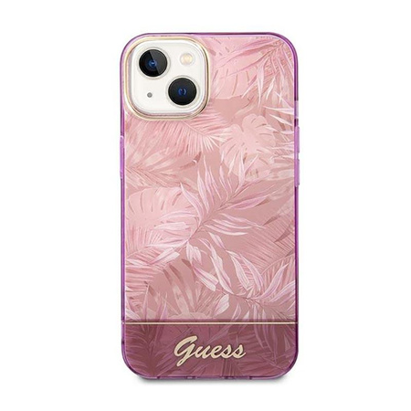 Guess Jungle Case - Coque pour iPhone 14 Plus (Rose)