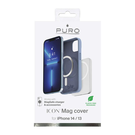 PURO ICON MAG - pouzdro MagSafe pro iPhone 14 / 13 (modrá Sierra)
